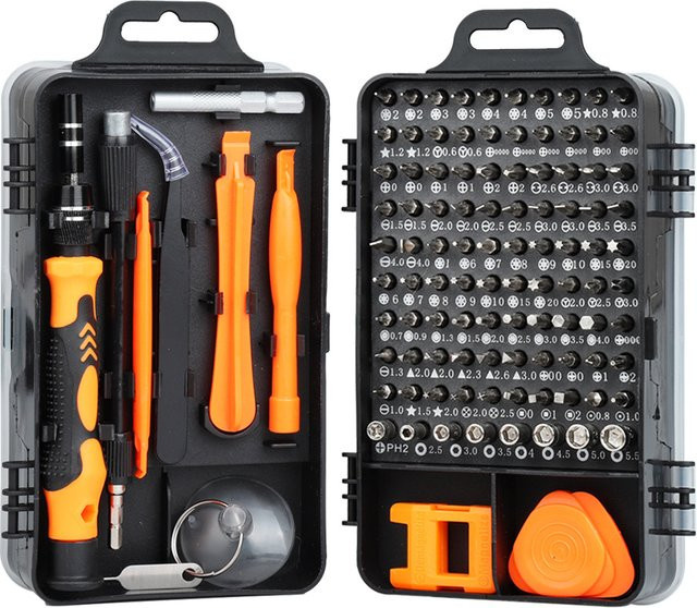 WOZOBUY 122 in 1 Magnetisches Präzisions-Schraubendreher-Set für Laptop und Computer-Reparatur, Grau - Bild 1