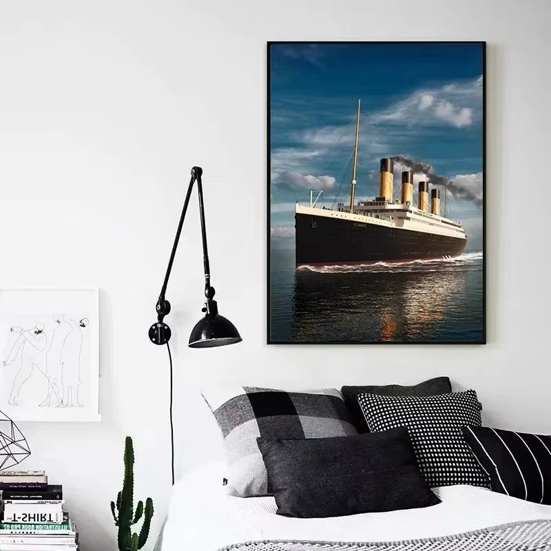 Abstraktes Leinwandgemälde Titanic Meereslandschaft von Potdemiel in Mehrfarbig für deine Wohnzimmerdekoration - Bild 4