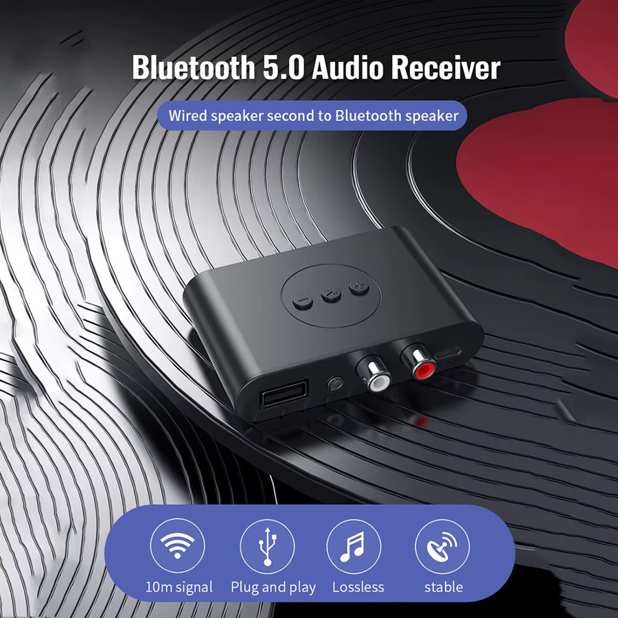 YiFanHeRong NFC Bluetooth 5.2 Audio Receiver Schwarz mit USB und 3,5mm AUX für Stereo Musik und Freisprechanrufe im Auto - Bild 2