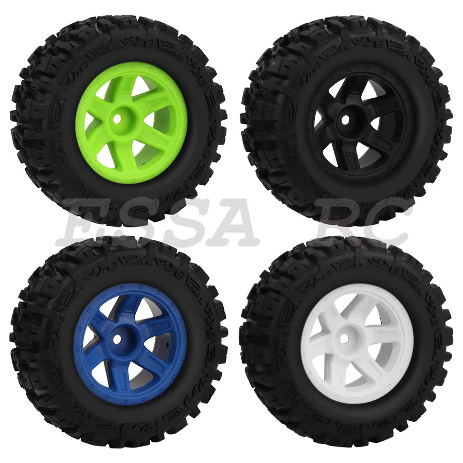MJX RC-Radreifen, 4-teiliges Set, Gummi, 90 mm, 12 mm Sechskant, Zubehör - Bild 4