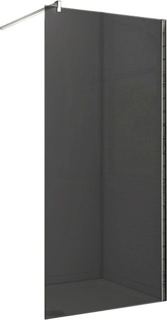 Duschparadies Walk In Duschtrennwand F-Form aus NANO-ESG Glas mit Glasschutzfolie, Farbe: Grau/Schwarz, B/H: 120 x 200 cm, Glasstärke: 8 mm - Bild 1