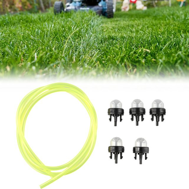 5 Stück DAZZLEEX Pumpenbirnen mit 1 m Kabel für Trimmer, Kettensäge und Gebläse in Grün - Bild 1