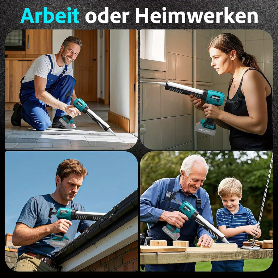 Taskstar TG110P Elektrische Kartuschenpistole in Blau, batteriebetrieben und kabellos, Silikonpistole für Glaskleber und Dichtstoffe, kompatibel mit Makita (ohne Batterie) - Bild 6