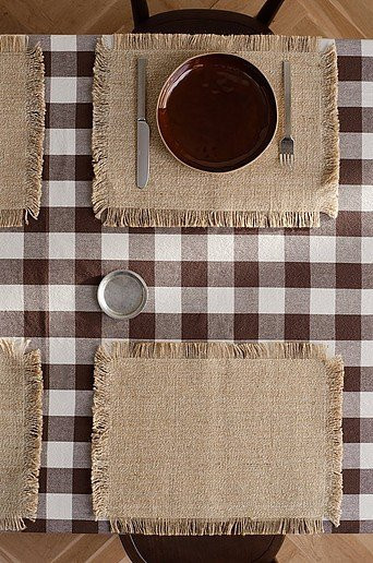 SURAJA Tischset 4er-Pack aus Jute in Beige und Braun, rechteckig, B/T: 45 x 35 cm - Bild 1