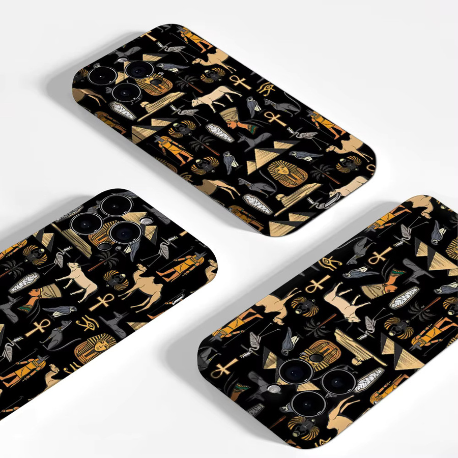 Magnetische Handyhülle mit ägyptischem Motiv-Print von Potdemiel für iPhone 18/17/16/15/14/13 Pro Max Plus in Multicolour, robuste ein- oder doppelschichtige Schutzhülle - Bild 4