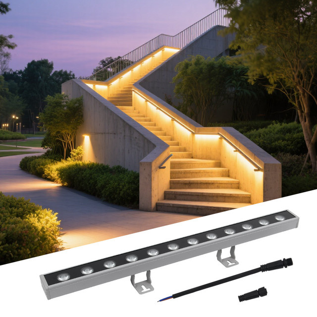 Burhui Wall Washer LED Außenstrahler Warmweiß für Hotel und Gebäude, Wasserdichter Aluminium Strahler für Innen und Außen - Bild 1