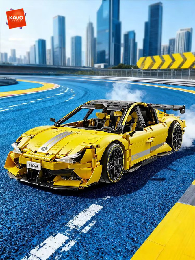 KAVOWORLD Mechanischer Rennwagen-Bausatz, Gelb, 1:10, 2143 Teile - Bild 7
