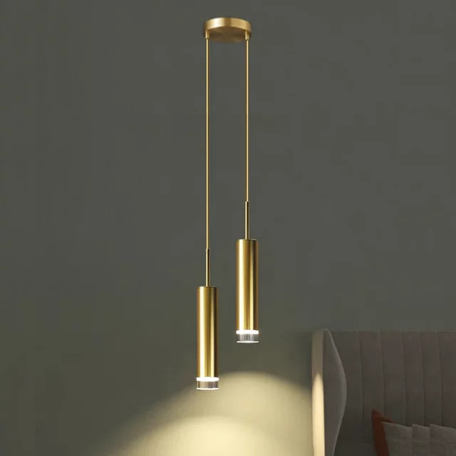 Moderne verstellbare LED-Pendelleuchte in Gold/Messing für Küche, Wohnzimmer oder Schlafzimmer - Bild 1