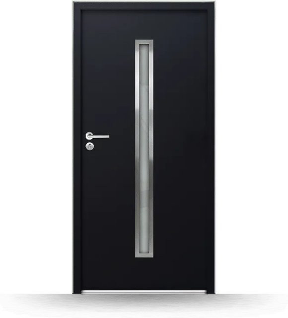 FM Türen NBT56 Modell 501 Stahltür in Anthrazit, Ausführung Links, B: 90 cm, H: 190 cm - Bild 1