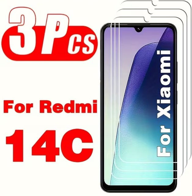 3er-Set gehärtetes Glas Schutzfolie für Xiaomi Redmi 14C in Transparent - Bild 1