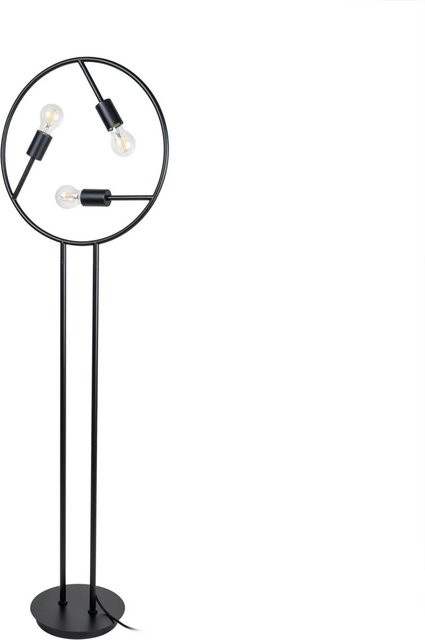 Lucande Stehlampe Linnard Modern Schwarz aus Metall, 3-flammig, E27, Höhe: 230 cm - Bild 1