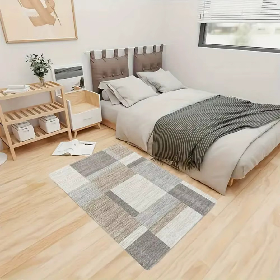 VIKAMA Minimalistischer Patchwork-Teppich in modernem Design, rutschfest und schmutzabweisend, Bodenmatte für Wohnzimmer und Schlafzimmer - Bild 2