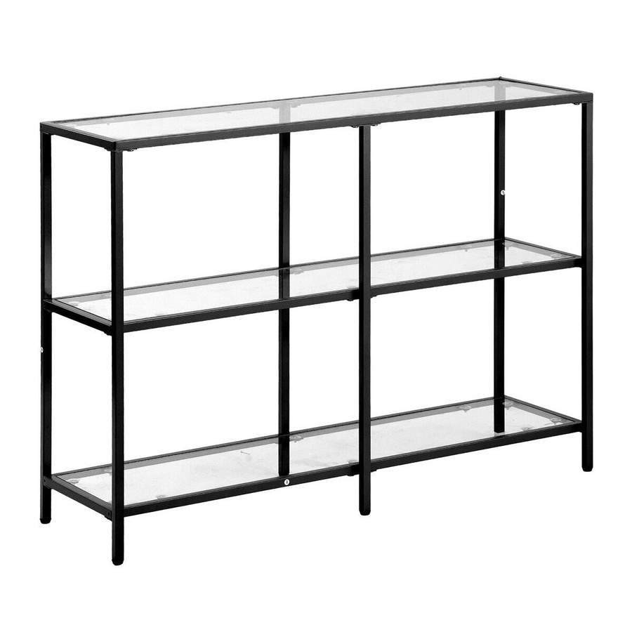 Buying Solutions MB 3-stöckiger Konsolentisch aus Glas und Eisenrohr in Schwarz und Gold, Rechteckig - Bild 5