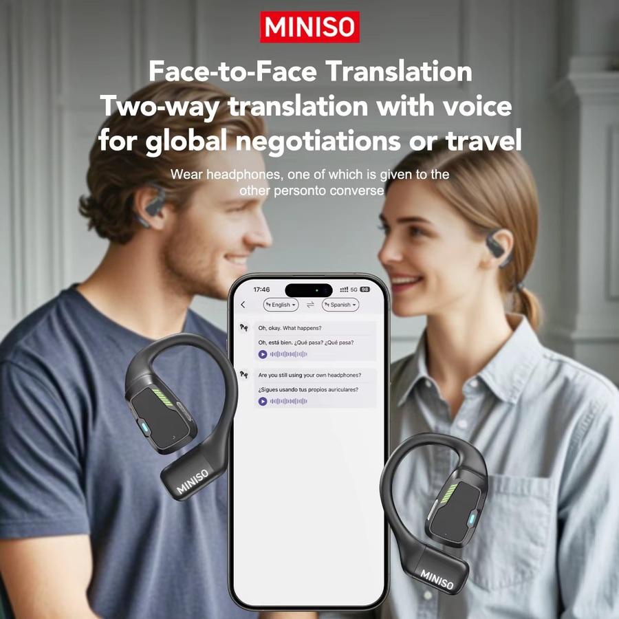 MINISO M98 OWS Sport Bluetooth Kopfhörer mit AI Translator und App-Übersetzung, Gaming Headset IPX5, in Black oder Beige - Bild 4