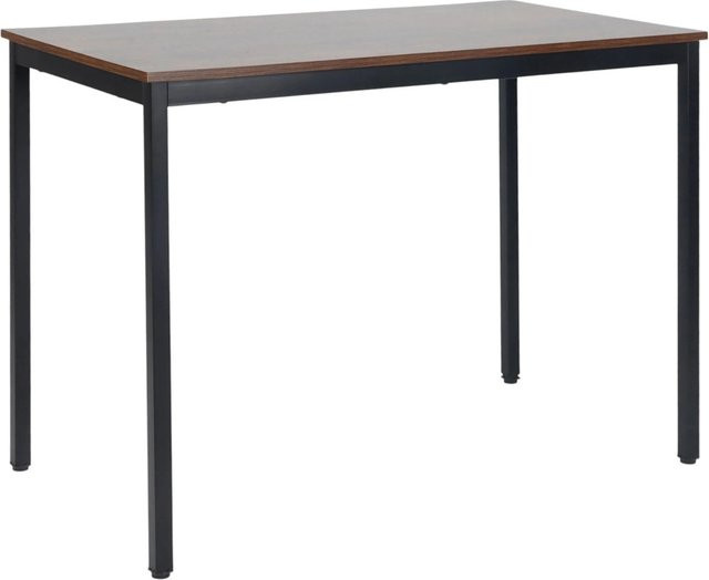 Relaxdays Esstisch im Industrie-Charakter aus MDF und Eisen, Dunkelbraun/Schwarz, B: 110 cm, T: 76 cm, H: 60 cm - Bild 1