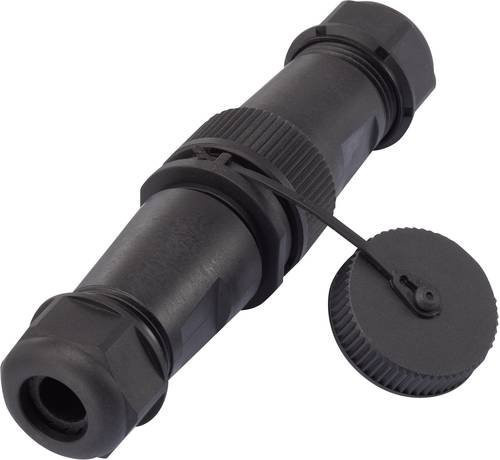 TRU Components 1094580 Rundstecker Adapter in Schwarz mit 3 Polen als gerade Buchse - Bild 1