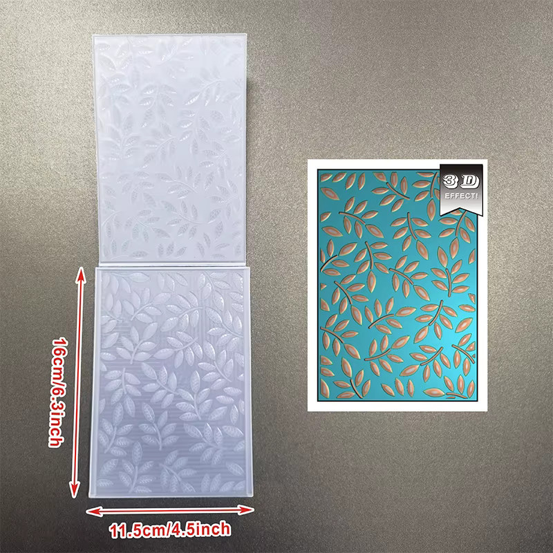 3D-geprägter Kunststoffordner mit Blattstrukturdesign für DIY-Papierhandwerk und Visitenkarten - Bild 2