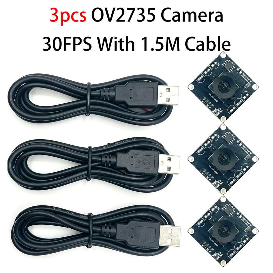 Hoskang 3er-Set OV2735 USB-Webcam mit 100 Grad Sichtfeld und 30 FPS in Schwarz für Raspberry Pi, Mac und Linux - Bild 3