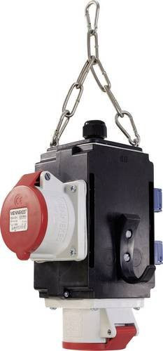 AS Schwabe Energie-Würfel III Hängeverteiler IP44 Schwarz mit 2 Schutzdosen 16A 230V und 2 CEE-Dosen 16A 400V 5p 60735 - Bild 1