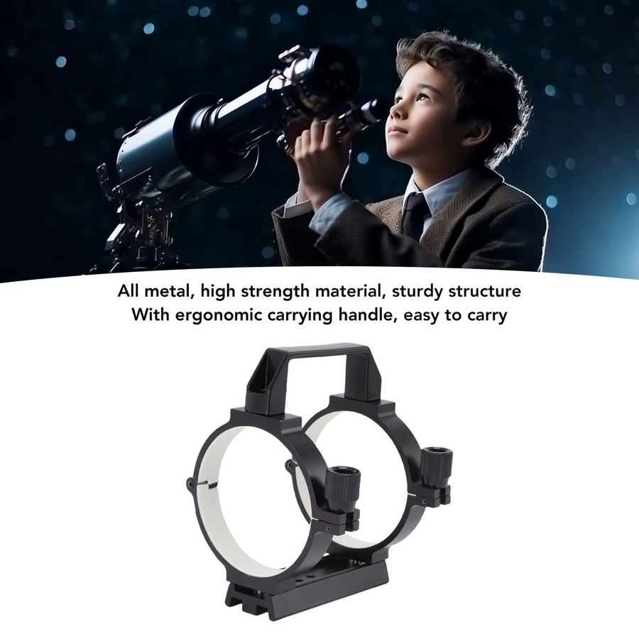 Optischer Teleskoprohrring aus Aluminiumlegierung mit Polsterstreifen in Schwarz für astronomische Teleskope von 80 mm bis 90 mm - Bild 5