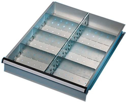 Manuflex ZB3002 Komplett-Unterteilungs-Set 2 für Gehäuse-Schubfächer in Silber mit 50mm Blendenhöhe - Bild 1