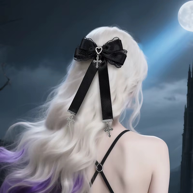Sommer6 Haarspange, schwarze Schleife, Lolita-Stil - Bild 5