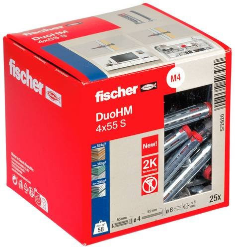 Fischer DuoHM Hohlraumdübel 4 x 55 mm, 25 Stück - Bild 1