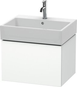 Duravit L-Cube Waschtischunterschrank in Weiß Matt, wandhängend, mit 1 Auszug, Breite: 58,4 cm, Tiefe: 45,9 cm, Höhe: 39,4 cm - Bild 1