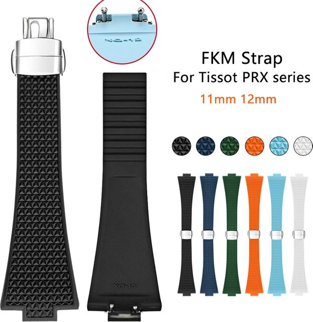 Tissot Uhrenarmband Fluorkautschuk, Schmetterlingsschnalle, Unisex - Bild 1