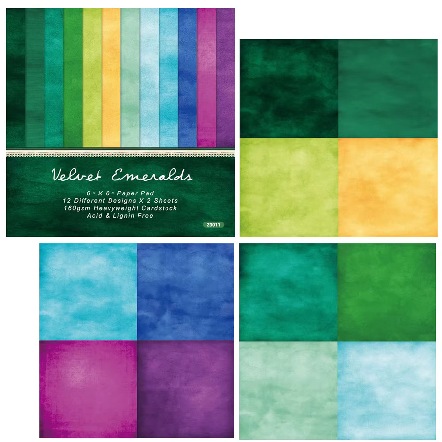 Alinacutle Weihnachtsblumen-Papierpaket mit 24 Blatt gemustertem Bastelpapier in Multicolour, Durchmesser: 15,2 cm - Bild 2