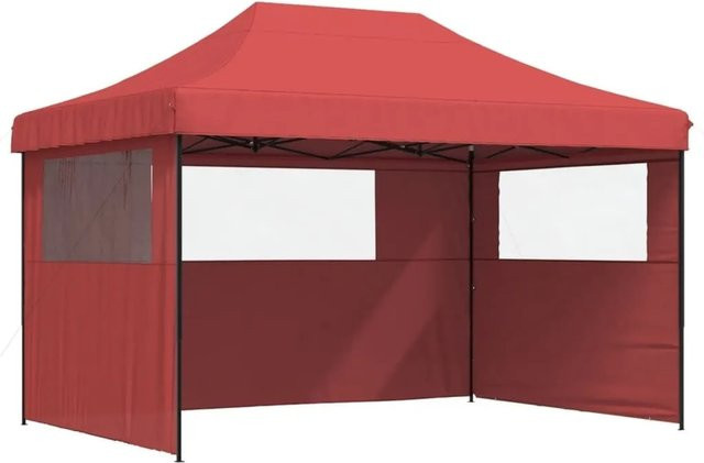 vidaXL Partyzelt Faltbar Pop-Up mit 3 Seitenteilen in Burgunderrot und Schwarz - Bild 1