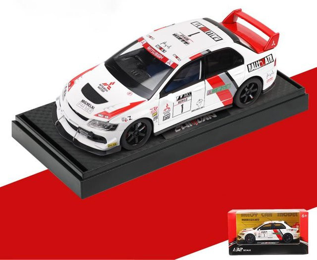 Linyi toy car Mitsubishi Lancer Evolution Evo Petroleum Version, Druckgussmodell, 1:32, mit Licht und Sound, ab 14 Jahren - Bild 1