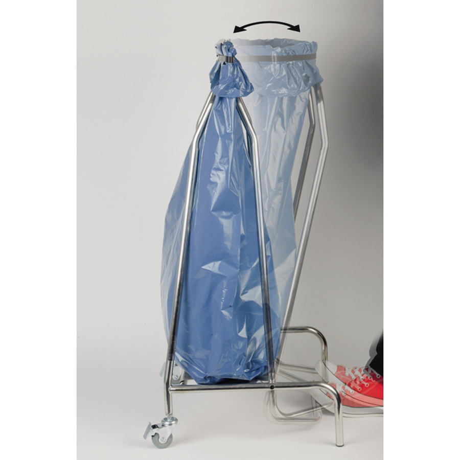 APS Tretbeutelhalter QUICKSTEP Müllsackständer aus Edelstahl in Silber, L: 59 cm, B: 43 cm, H: 96 cm - Bild 2
