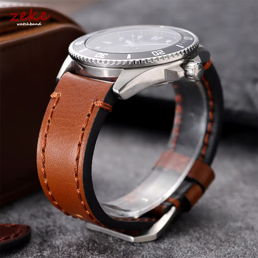 Uhrenarmband Rindsleder, ölgewachstes Leder, 20 mm, 22 mm, 24 mm, Unisex - Bild 3