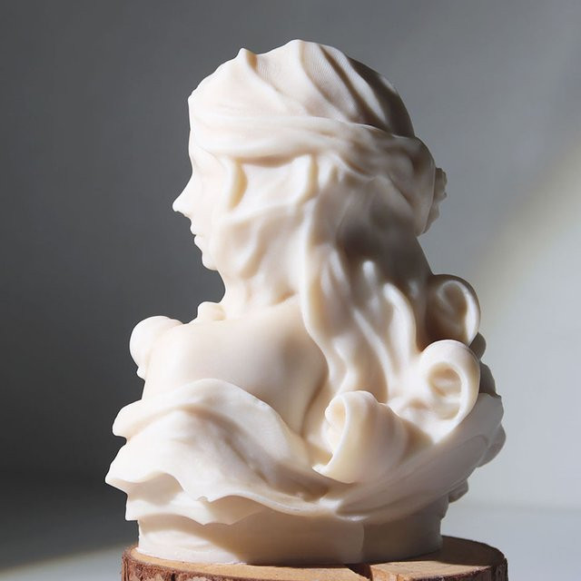 Silikonform für DIY Duftkerzen in Form einer europäischen Göttinnen-Büste zur Gestaltung von Skulpturen und Tischdeko in Weiß - Bild 1