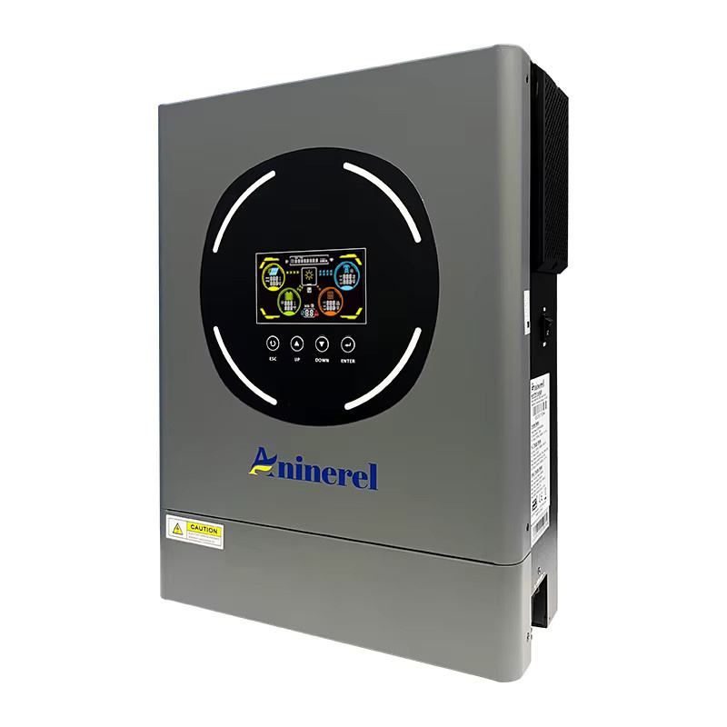 Aninerel Hybrid-Solarwechselrichter mit Doppelausgang und RGB-Farb-LCD-Display, 4,2KW 24V oder 6,2KW 48V, MPPT 120A 100A, Grau/Multicolor - Bild 4
