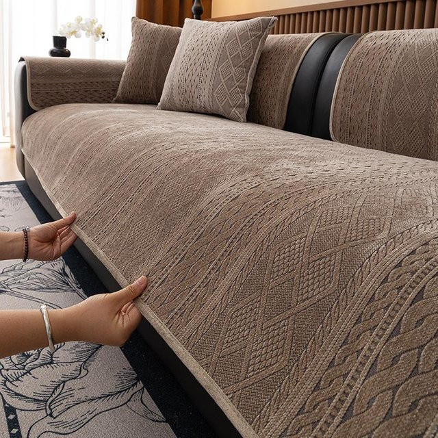 BC-Warm Home Sofakissen aus Chenille in Braun, B/B: 110 x 110 cm - Bild 1