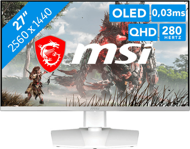 MSI MAG 272QPWDE QD-OLED X28 Gaming Monitor in Weiß mit QHD 1440p Auflösung - Bild 1