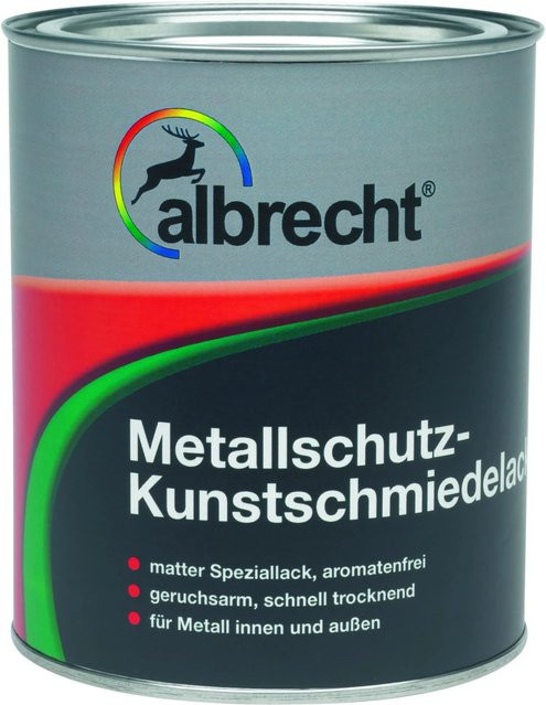 Albrecht Metallschutz-Kunstschmiedelack Schwarz matt, 375 ml - Bild 1