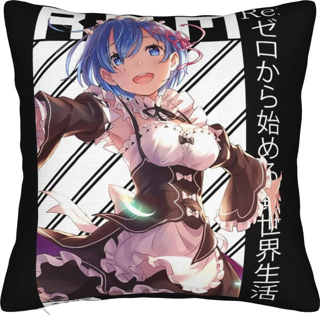 Re:Zero - Starting Life in Another World Kissenbezug Rem und Ram, Dekorative Kissenhülle aus Polyester, B/T/H: 30 x 30 x 0 cm - Bild 1