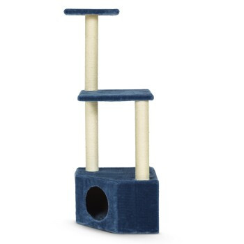 Silvio Design Kratzboy Katzenhöhle in Blau mit Sisal und Holz - Bild 2