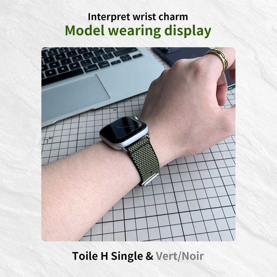 Kebitt Uhrenarmband, Gold, Textil/NATO, für Apple Watch - Bild 2
