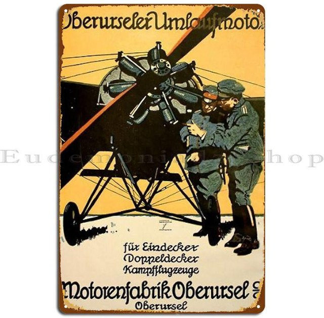 Metallschild WWI Deutscher Umlaufmotor ZX ART Wanddeko Blechschild B: 30 cm, H: 20 cm - Bild 1