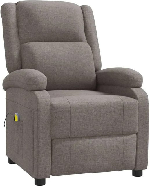 vidaXL Ohrensessel mit Massagefunktion in Taupe aus Stoff - Bild 1