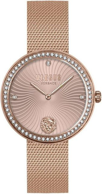 Versus Damenuhr, Edelstahl, Rosegold, Quarz, Diamantbesetzt, 35 mm - Bild 1