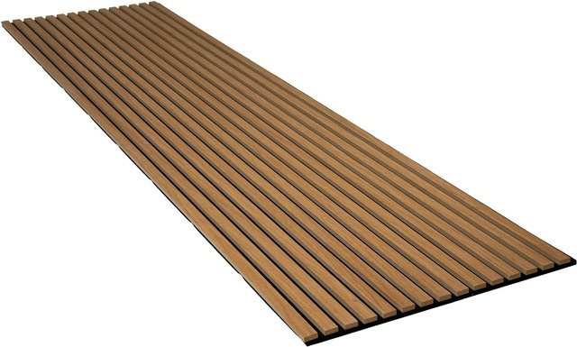 Denpanels Akustikpaneel Wandverkleidung Eiche Geölt in Holzoptik aus MDF mit Akustikfilz Schwarz Höhe: 240 cm - Bild 1