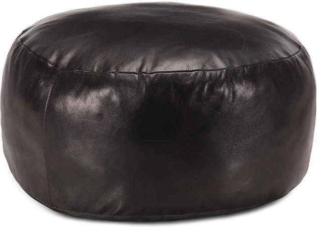 Yiwydaa Osmanisches Sitzkissen aus echtem Ziegenleder in Schwarz, B/T: 60 x 30 cm - Bild 1
