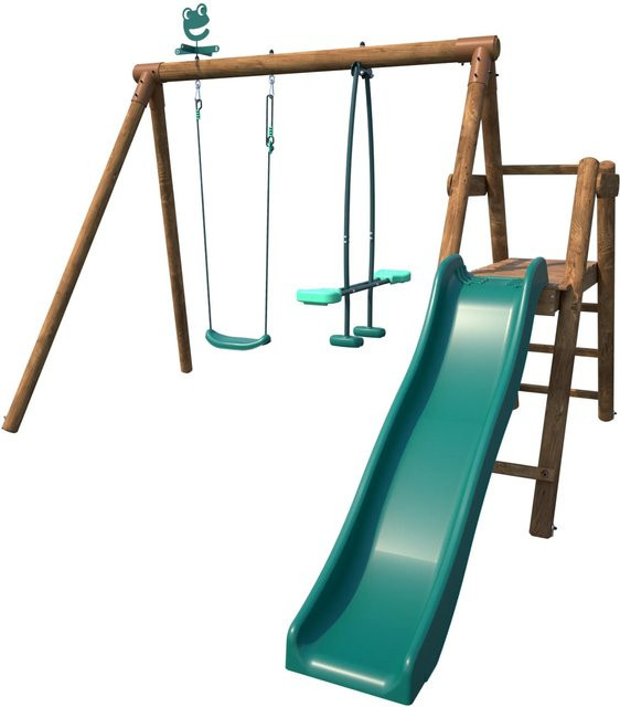 Soulet Holzschaukel in Menthe Green mit Metallgestell B/T/H: 282 x 283 x 195 cm - Bild 1