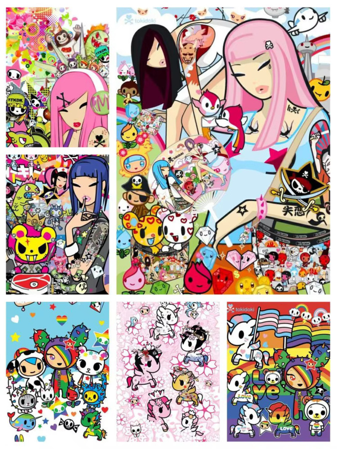 Potdemiel Japan T-Tokidoki 5D DIY Vollrund-Diamantmalerei in Multicolour, B/H: 40 x 30 cm - Bild 2