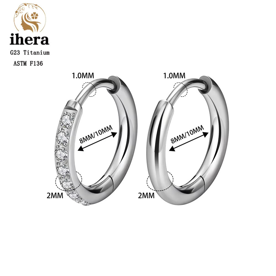 ihera Ohrringe Titan, Zirkonia, Silber, Damen - Bild 2